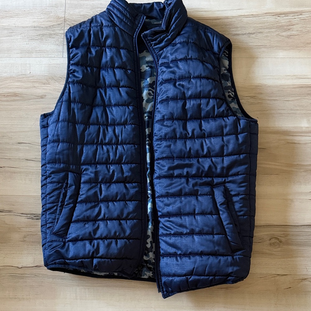 Navy Quilted Puffer Jacket Vest